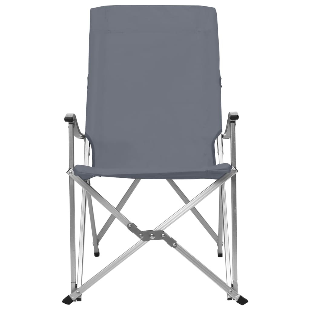 Foldable Camping Chairs 2 pcs Grey